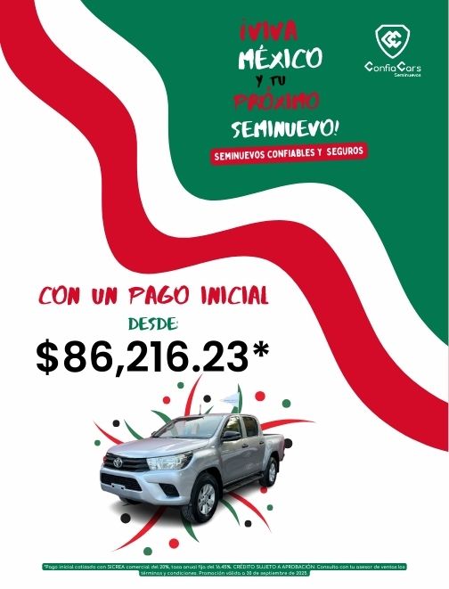 FINANCIAMIENTO SEPTIEMBRE HILUX PAGO INICIAL CEL