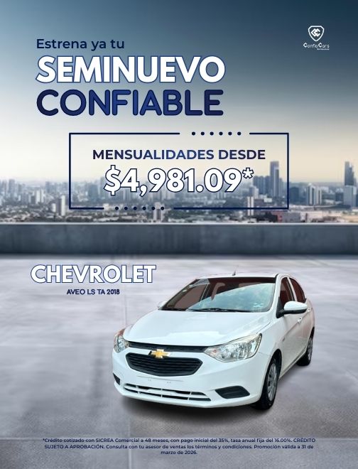 FINANCIAMIENTO AVEO MARZO CEL 2026